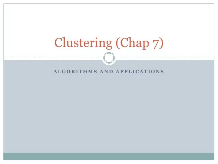 clustering chap 7