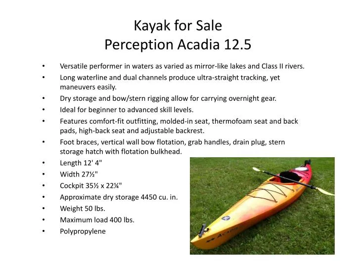 kayak for sale perception acadia 12 5