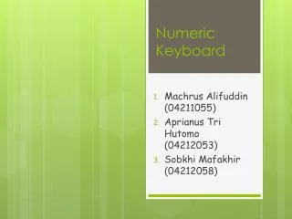 numeric keyboard