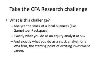 Take the CFA Research challenge