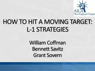 HOW TO HIT A MOVING TARGET: L-1 STRATEGIES William Coffman Bennett Savitz Grant Sovern