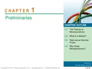 1.1 	The Themes of Microeconomics 1.2 	What Is a Market ? 1.3 	Real versus Nominal 	 Prices