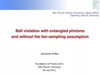 Bell violation with entangled photons and without the fair-sampling assumption