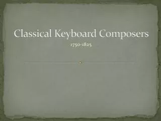 Classical Keyboard Composers