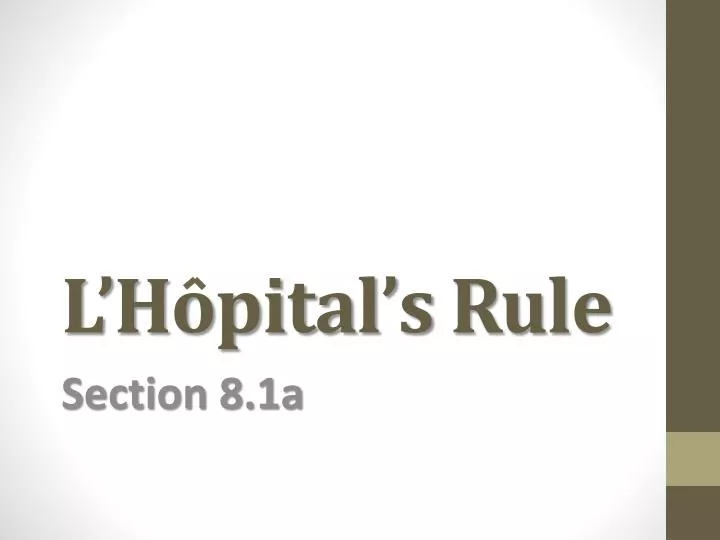 l hopital s rule