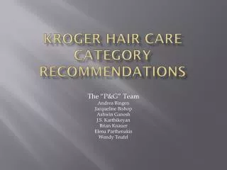 Kroger Hair care category Recommendations