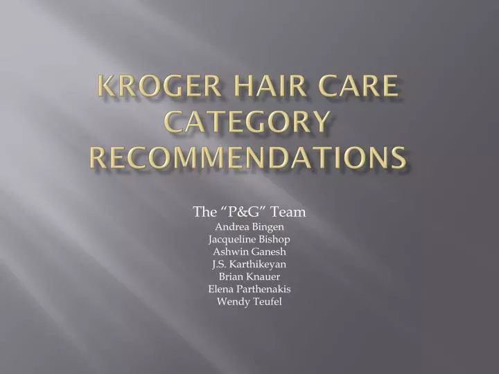kroger hair care category recommendations