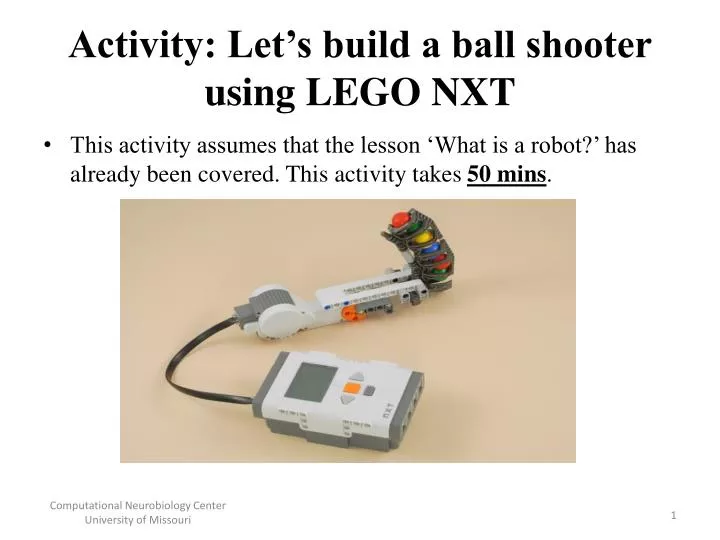 activity let s build a ball shooter using lego nxt