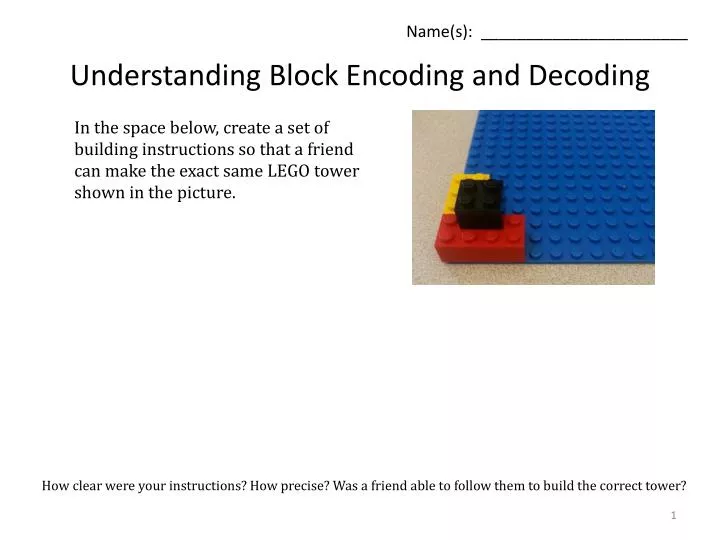 understanding block encoding and decoding
