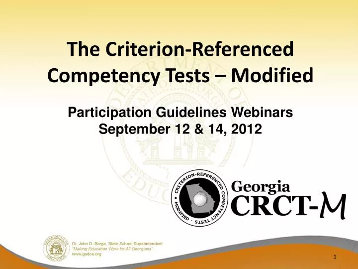 the criterion referenced competency tests modified