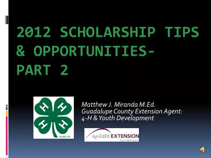 matthew j miranda m ed guadalupe county extension agent 4 h youth development