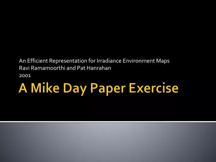 an efficient representation for irradiance environment maps ravi ramamoorthi and pat hanrahan 2001