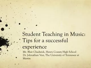 Student Teaching in Music: Tips for a successful experience