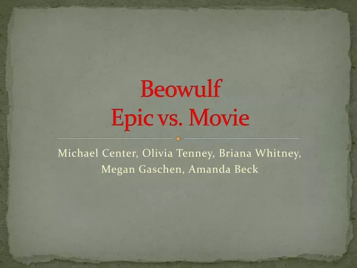 beowulf epic vs movie