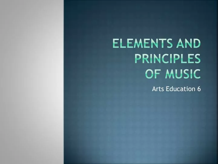 elements and principles of music