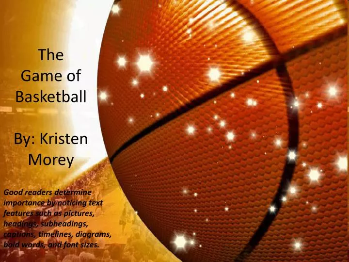 the game of basketball by kristen morey