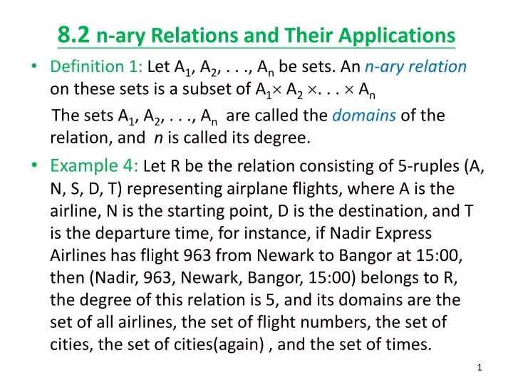 8 2 n ary relations and their applications