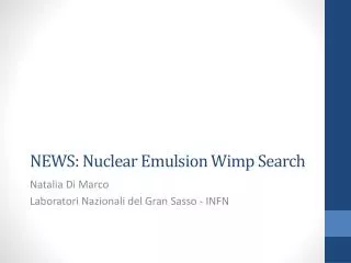 NEWS: Nuclear Emulsion Wimp Search