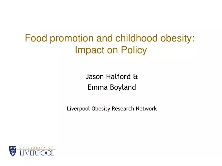food promotion and childhood obesity impact on policy