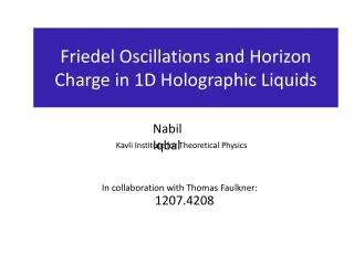 Friedel Oscillations and Horizon Charge in 1D Holographic Liquids