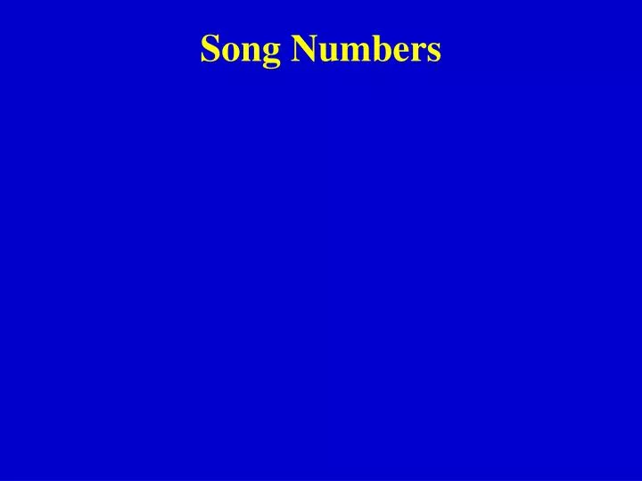 song numbers