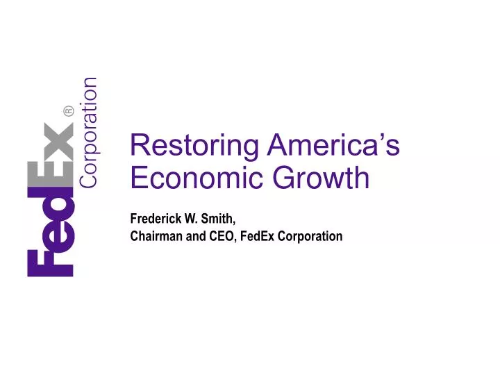 restoring america s economic growth