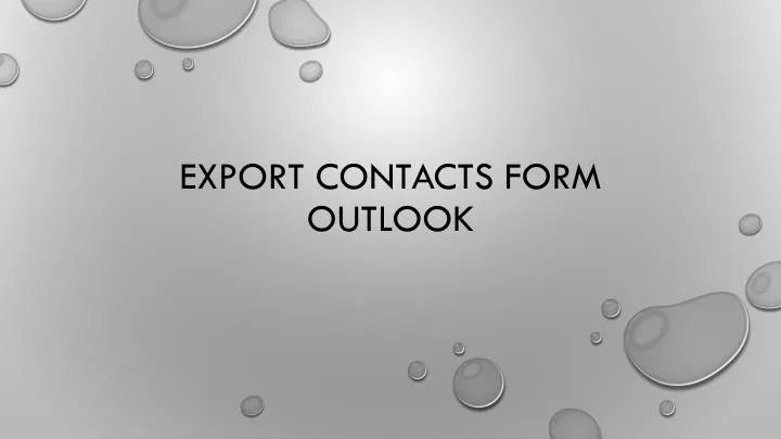 export contacts form outlook