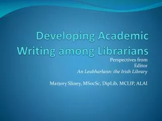 Developing Academic Writing among Librarians