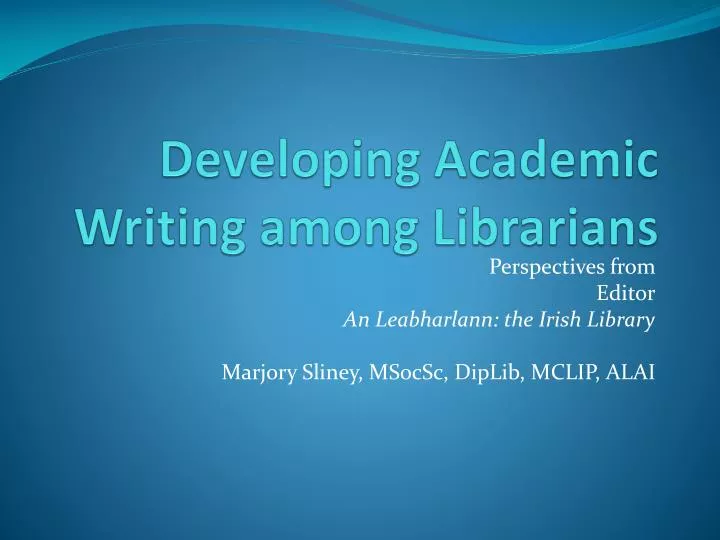 developing academic writing among librarians