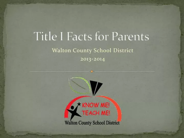 title i facts for parents