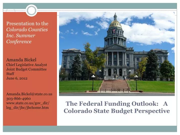 the federal funding outlook a colorado state budget perspective