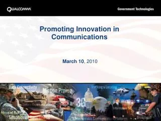 Promoting Innovation in Communications