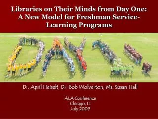 libraries on their minds from day one a new model for freshman service learning programs