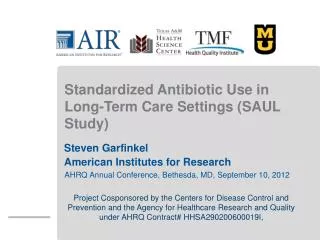 Standardized Antibiotic Use in Long-Term Care Settings (SAUL Study)