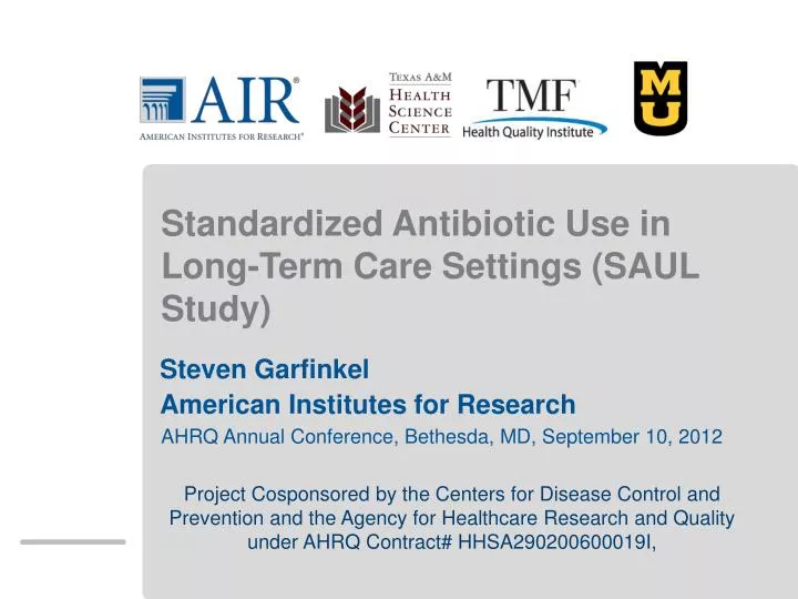 standardized antibiotic use in long term care settings saul study