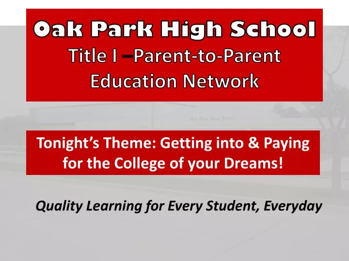 oak park high school title i parent to parent education network