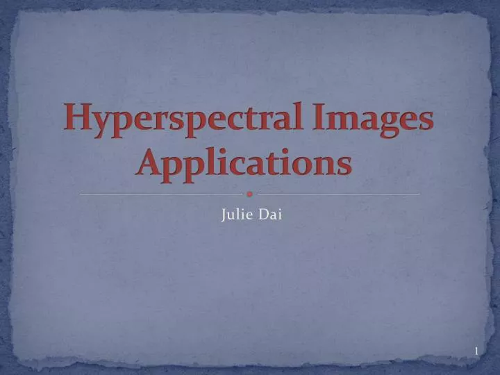 hyperspectral images applications