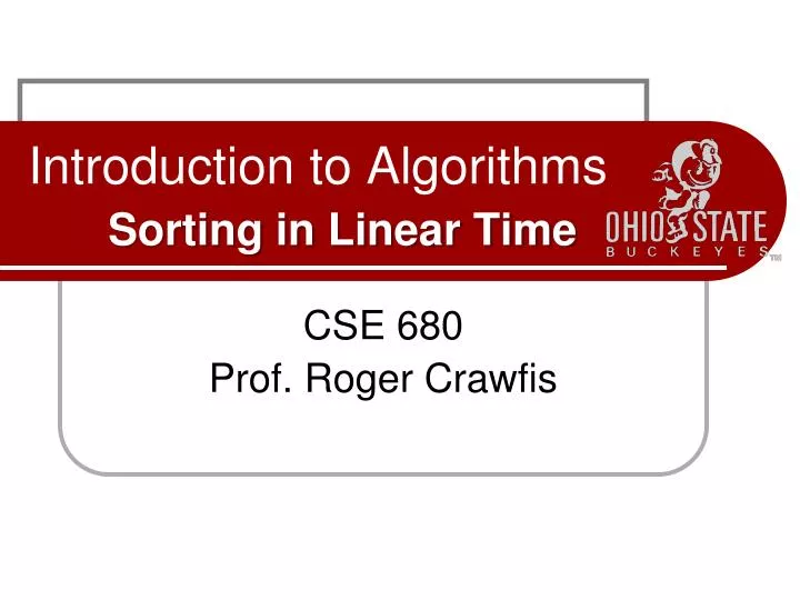 introduction to algorithms sorting in linear time