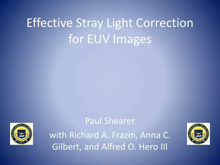 effective stray light correction for euv images
