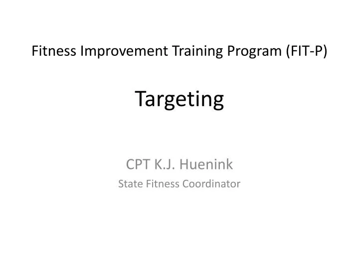 fitness improvement training program fit p targeting