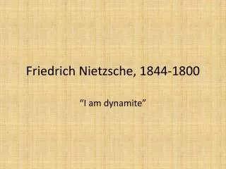 Friedrich Nietzsche, 1844-1800