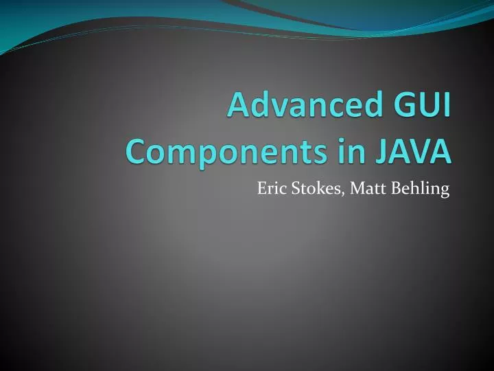 advanced gui components in java