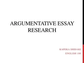Argumentative Essay Research
