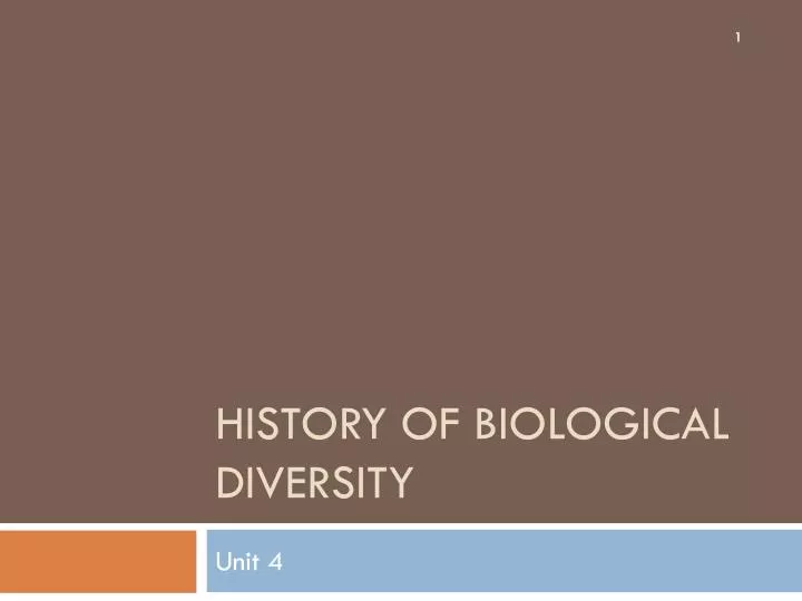 history of biological diversity