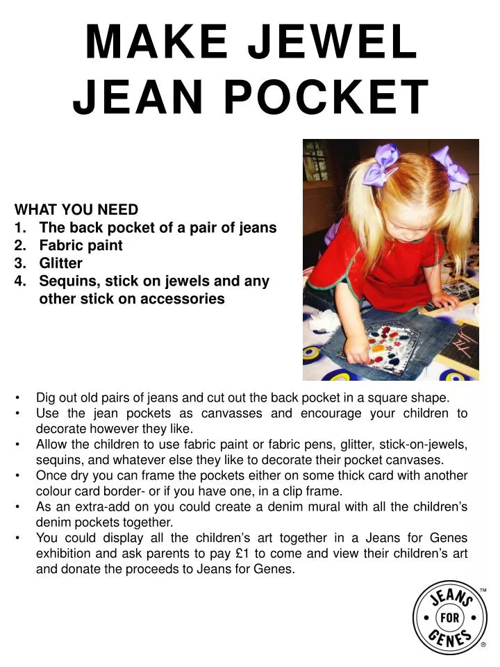 make jewel jean pocket