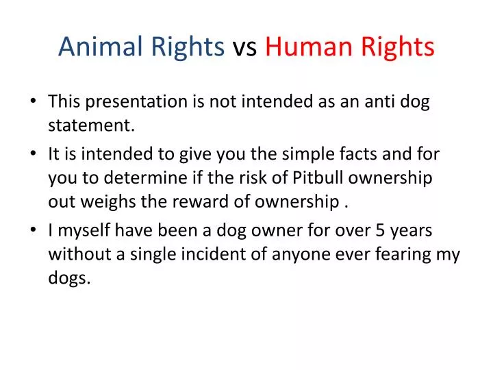 animal rights vs human rights
