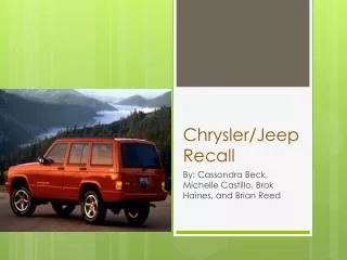 Chrysler/Jeep Recall