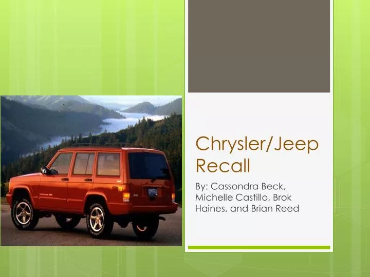 chrysler jeep recall