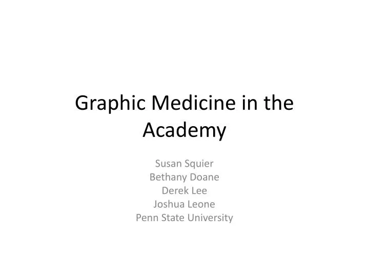 graphic medicine in the academy