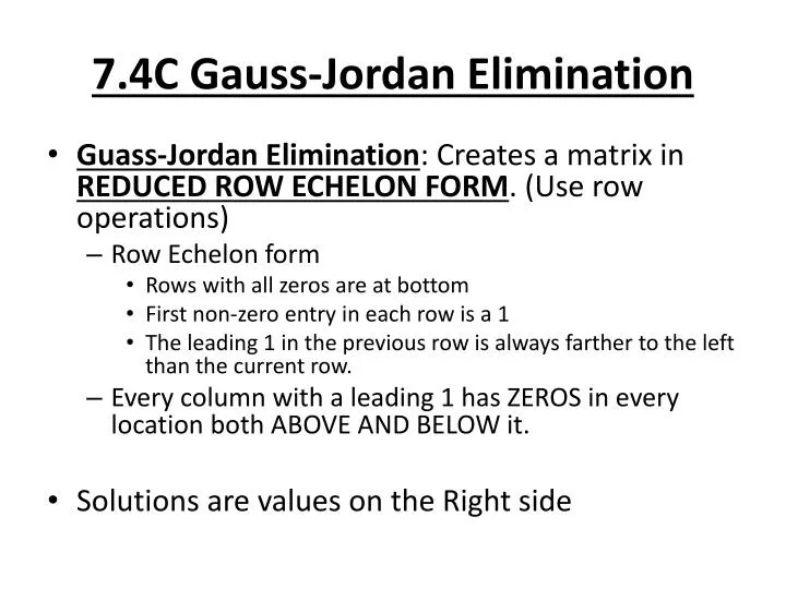 7 4c gauss jordan elimination